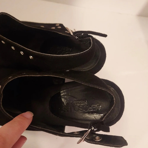 Aerosoles Heelrest Black Suede Haven Peep Toe Slingback Heels in Size 7 M - Picture 5 of 14